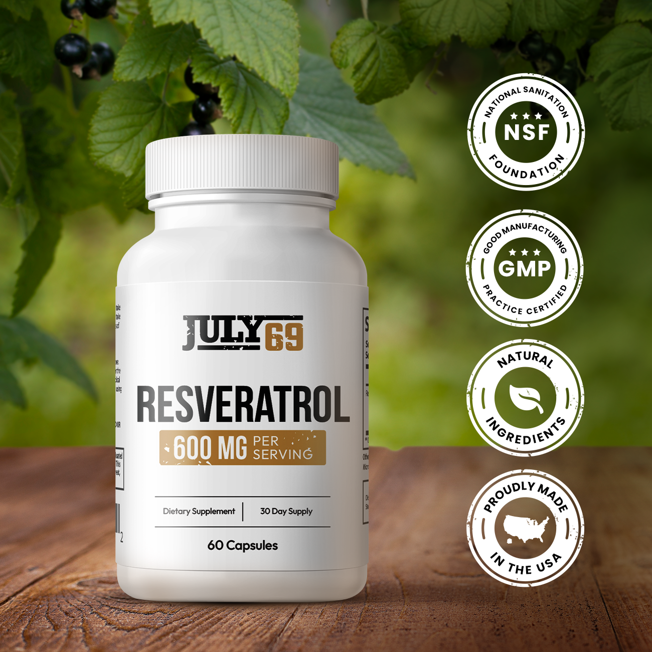 JULY69-RESVERATROL 600 MG PER SERVING